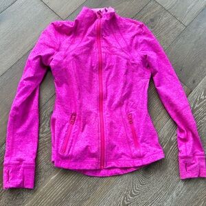 Lululemon Athletica Pink Ski Jacket Fitted Zip-Front Excellent Condition Size 8